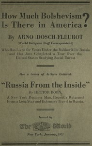 How much bolshevism is there in America?, Arno Dosch-Fleurot