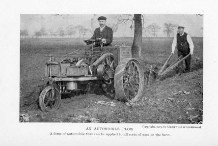 AN AUTOMOBILE PLOW A form of automobile that can be applied to all sorts of uses on the farm.