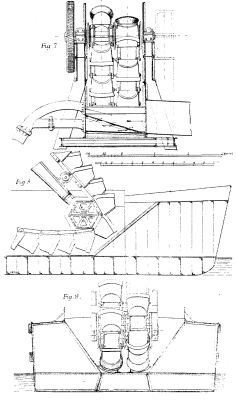 FLOATING ELEVATOR AND SPOIL DISTRIBUTOR FOR THE BALTIC SEA CANAL.--FIGS. 7,8,9.