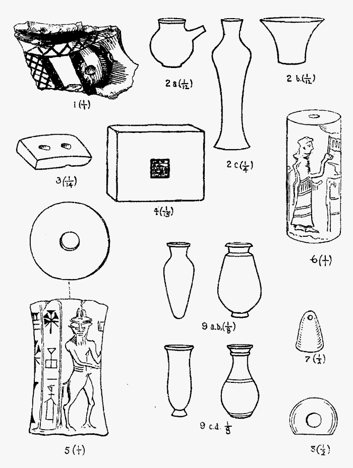 Illustration XIV: Mesopotamian Pottery, Seals, etc.