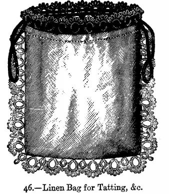 Linen Bag for Tatting, &c.