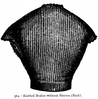 Knitted Bodice without Sleeves (Back).