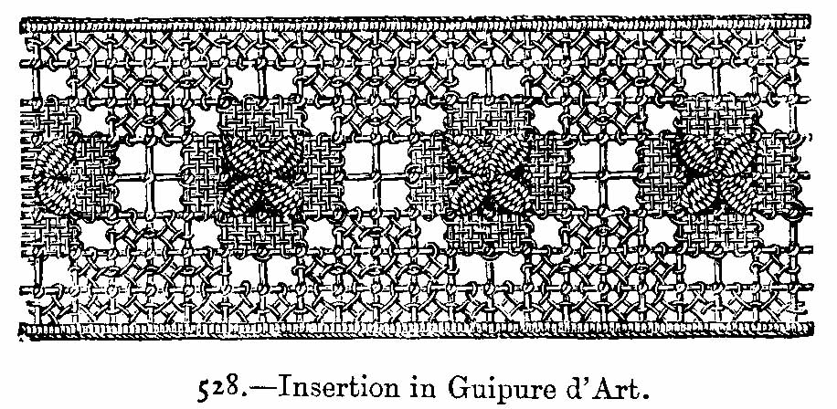 Insertion in Guipure d'Art.