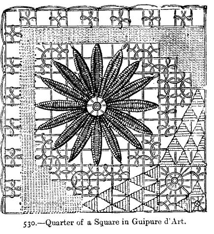 Quarter of a Square in Guipure d'Art.