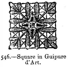 Square in Guipure d'Art.