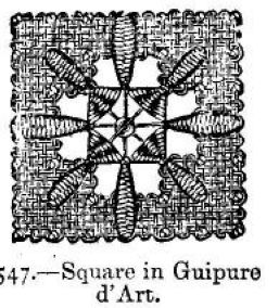 Square in Guipure d'Art.