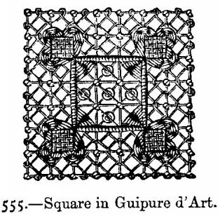 Square in Guipure d'Art.