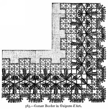 Corner Border in Guipure d'Art.