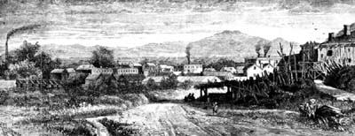 GENERAL VIEW OF PUEBLO, COLORADO, LOOKING NORTH-WEST—PIKE'S PEAK IN THE DISTANCE.