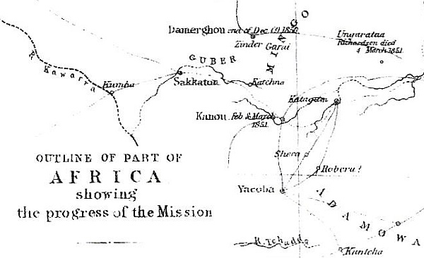 Outline of Part of Africa Showing the Progress of the Mission