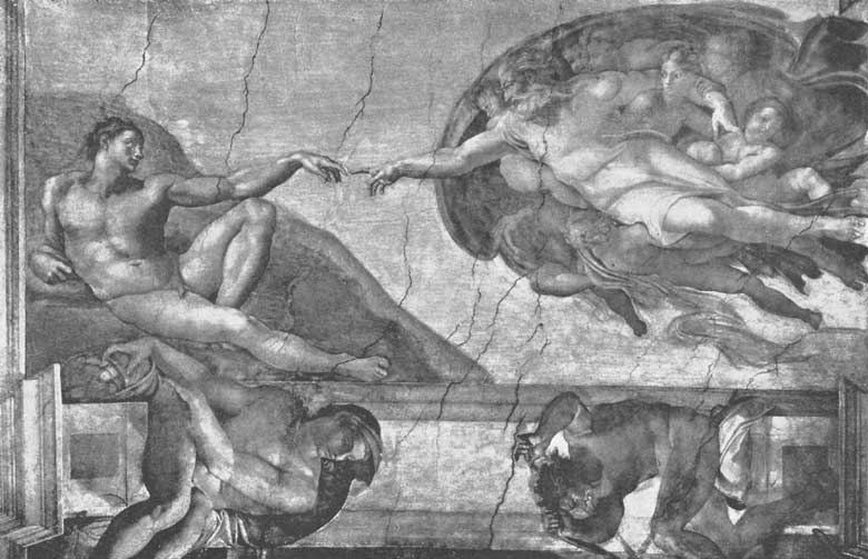 THE CREATION OF MAN. Sistine Chapel, Rome.