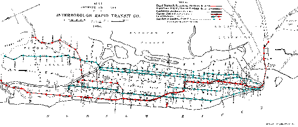 MAP SHOWING THE LINES OF THE INTERBOROUGH RAPID TRANSIT CO. 1904