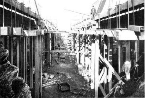 SURFACE RAILWAY TRACKS SUPPORTED OVER EXCAVATION ON UPPER BROADWAY