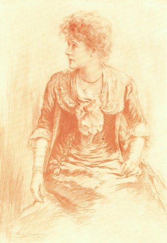 ELLEN TERRY AS "OLIVIA" FROM A DRAWING BY ERIC PAPE