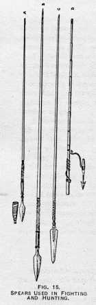 FIG. 15. SPEARS USED IN FIGHTING AND HUNTING.