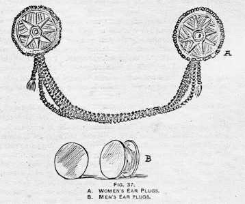 FIG. 37. A. WOMEN'S EAR PLUGS. B. MEN'S EAR PLUGS.