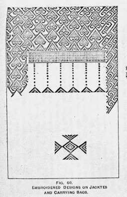 FIG. 60. EMBROIDERED DESIGNS ON JACKTES[sic] AND CARRYING BAGS.