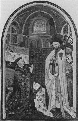 THE DUKE OF BEDFORD PRAYING BEFORE ST. GEORGE.