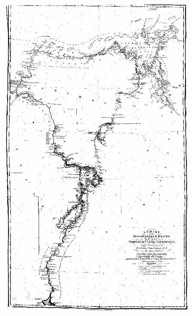 A Chart of the Discoveries & Route of the Norther Land Expedition under the command of Captain Franklin, R. N. in the years 1820/21.