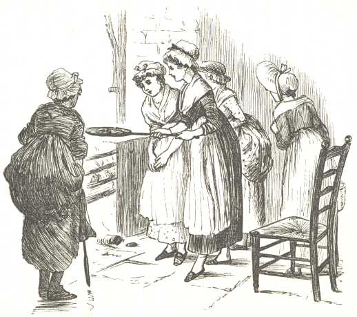 “Love Charms.”  From Irving’s “Bracebridge Hall,” 1876.  Drawn by Randolph Caldecott; engraved by J. D. Cooper