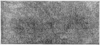 32. ITALIAN RENAISSANCE INSCRIPTION FLOOR SLAB IN SANTA CROCE, FLORENCE.