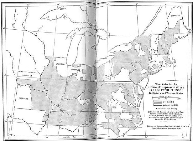 Vote in the House of Representatives on the Tarriff of 1832 in Western States