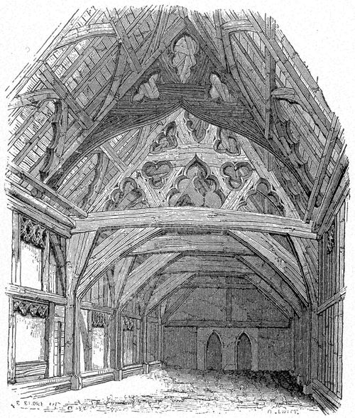 Interior of Fourteenth Century Manor House, Great Malvern, Worcestershire.