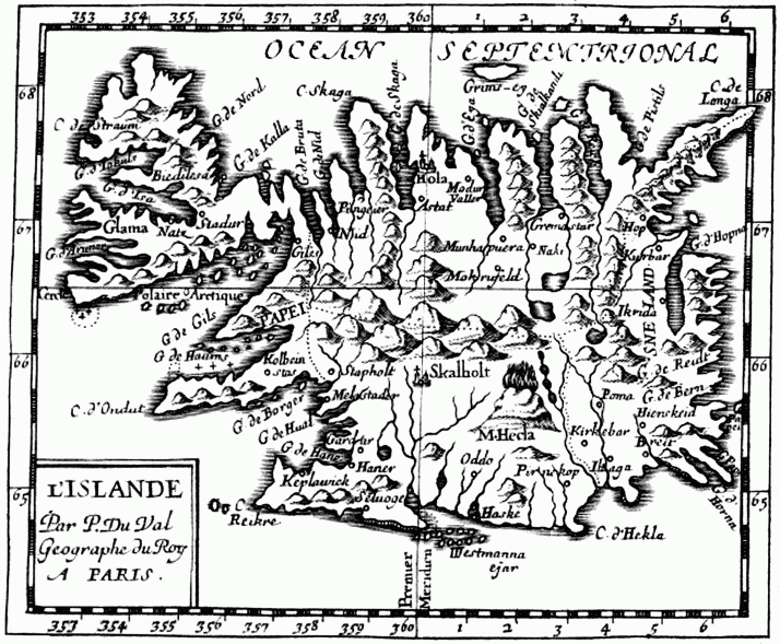 L'ISLANDE Par P. Du Val Geographe du Roy A PARIS.