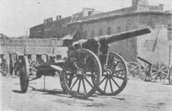 Guns And Boat Captured From The Turks