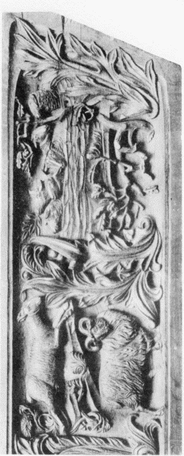 VI—Portion of a Carved Oak Panel—The Sheepfold.