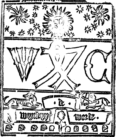 W.C. initials, Wynkyn de Worde symbol