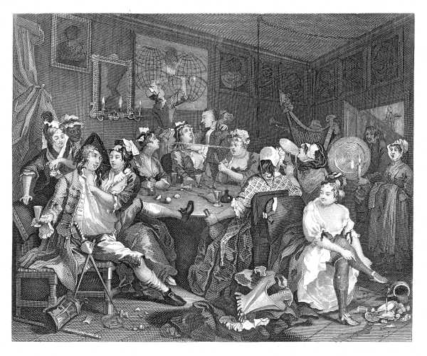 THE RAKE'S PROGRESS.  PLATE 3.  TAVERN SCENE.