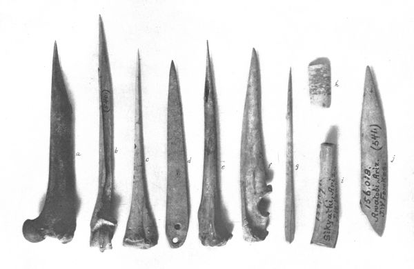 PL. CXIV— BONE IMPLEMENTS FROM AWATOBI AND SIKYATKI