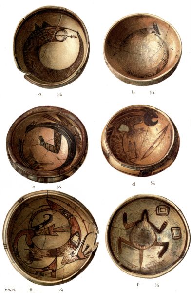 PL. CXXXII— FOOD BOWLS WITH FIGURES OF REPTILES FROM SIKYATKI