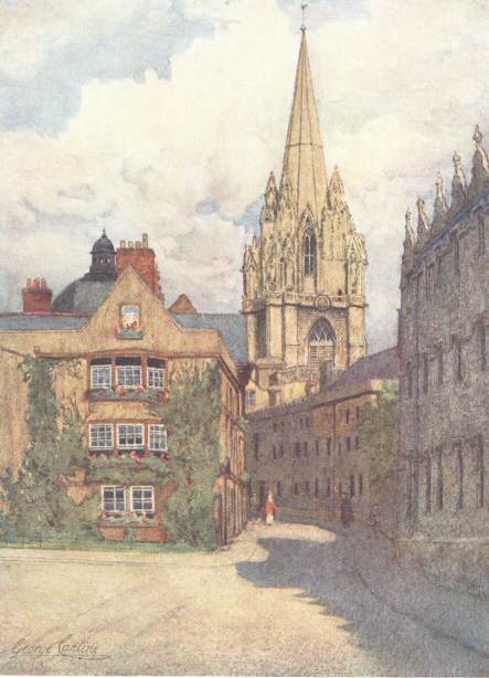 St. Mary’s Church from the corner of Oriel Street and Merton Street, with Oriel College on the right