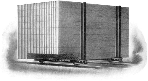 Car Loaded with Lumber on its Edges by the Automatic Stacker