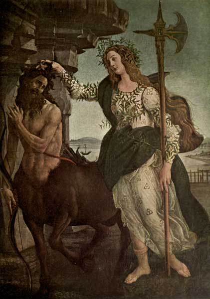 SANDRO BOTTICELLI: PALLAS AND THE CENTAUR