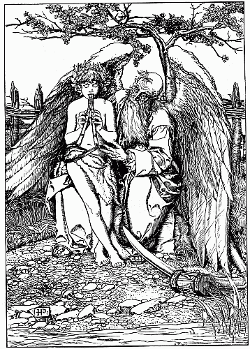 ILLUSTRATION FROM "THE WONDER CLOCK." BY HOWARD PYLE  (HARPER AND BROTHERS. 1894)