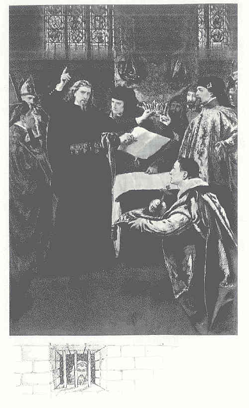 Richard II resigns the crown of England to Henry, Duke of Lancaster, son of John of Gaunt, at London.