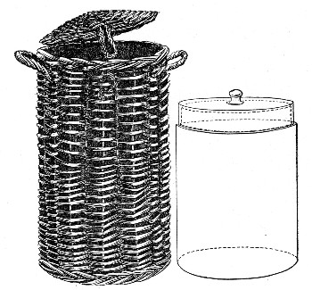 Fig. 109.—Blood-serum jar with wicker basket for transport.