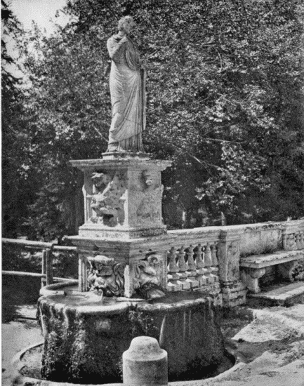 Alinari  Fountain in Gardens of the Villa Borghese