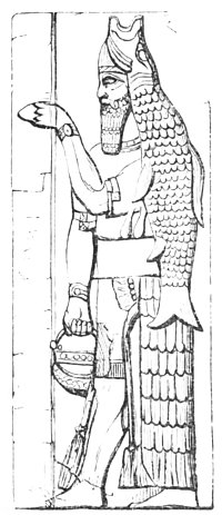 Fig. 9.—Anou or Dagon. Nimroud. Layard, Discoveries, p. 350.