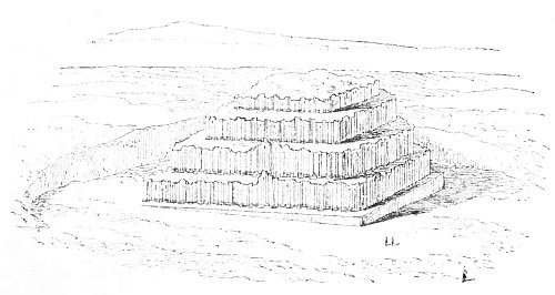 Fig. 184.—Actual condition of the so-called Observatory, at Khorsabad; from Place.