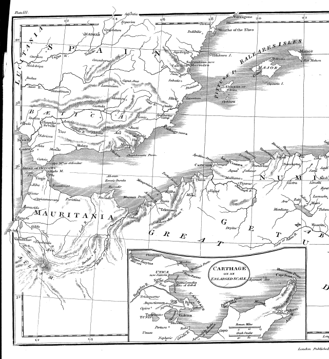 Map: The Carthaginian Empire in Africa.