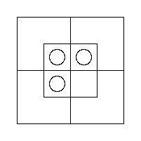 Diagram representing x m and y m do not exist