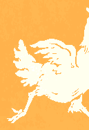 running hen from endpaper