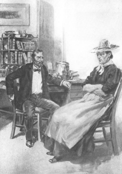 A Prairie Infanta.—Frontispiece  "THE DOCTOR SCOWLED OVER HIS GLASSES AS HE LISTENED."  See p. 79