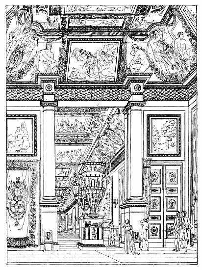 GRAND SALON OF THE TUILERIES, 1810. After Percier and Fontaine.