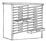 Fig. 39. Cabinet for Script Type, Borders, or other small characters which can be kept standing face up.