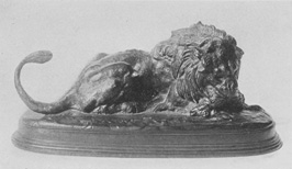 From the collection of the late Cyrus J. Lawrence, Esq.  Lion devouring a Doe  ("LION DEVORANT UNE BICHE")